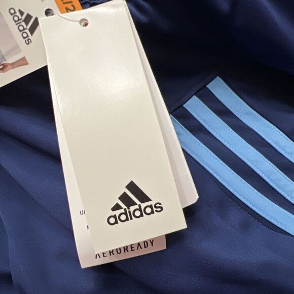 NWT ADIDAS Men's Aeroready Active Shorts XXL Blue 3-Stripe Zipper Pockets Drawst - Picture 10 of 12